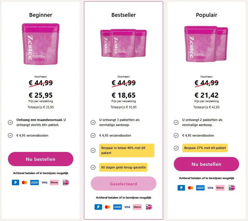 Zestee Prijs